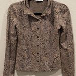 ZARA Jacquard Brown Black Button Down Shirt Wide Pants Photo 1