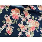 Rue 21  Blue Pink Floral Rose 3/4 Bell Sleeve Crochet Insert Blouse Medium Photo 4