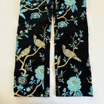 Soft Surroundings Chinoiserie Black Foil Bird & Floral Print Straight Pants XS Photo 5