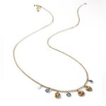 CAbi  Dolce Charm Matte Gold Tone Necklace 29" Heart Coin Flower #2055 Photo 1