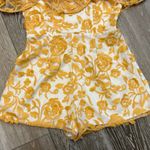 Lovers + Friends Sz S Romper Gold Embroidery On Sheer Material Over White Satin Photo 1