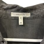 Maurice's Soft Gray Button Up Long Sleeve Pleated Shirt Double Pocket Medium Photo 6