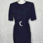 All that jazz Vintage Women's Polka Dot Plated Navy White Dress Size Small Photo 0