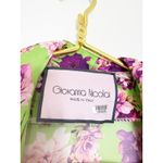 Giovanna Nicolai Silk Floral Wrap Top Size 44 Medium Purple Green Floral Chic Photo 5