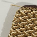 Brighton  Rita Woven Macrame Jute Straw Leather Tote Bag‎ Animal Print Lining Photo 11