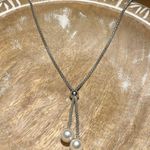 Sterling Silver Pearl Lariat 925  Italy Necklace Photo 5