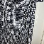 Attention NWOT Blue/White Print V Neck Short Sleeve Faux Wrap Dress size L Photo 6