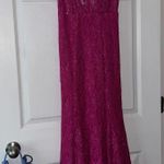 Camille La Vie Fuchsia Pink Lace Sparkly Prom Dress Photo 2