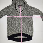 Bobeau Knit Hooded Sweater Sage Green Black Trim Semi-sheer Size M Photo 5