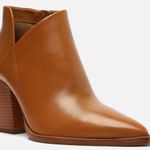 Arezzo Boots Size 9.5B Leather Pointed Toe Block Heel Pull On Booties NEW Brown Photo 0