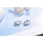 Boutique NEW Women'sā 2 Piece Platinum Plated S925 Starry Diamond Simulant Hoop Earrings Photo 13