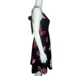 Ann Taylor Dress Women 00P Black Pink Floral Sheath Dress Crossover Strap Petite Photo 1