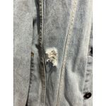 Trademark Brooklyn Cloth Distressed Denim Jacket Light Wash Blue Womens Medium Photo 2