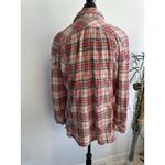 Free People SIZE XS PLAID FLANNEL SHIRT BUTTON UP SIDE SLITS & CUFFS w/ SNAPS Photo 3