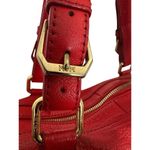 MCM Authentic Red Leather Pebble Handbag Purse Pocketbook Medium Sized READ Photo 5