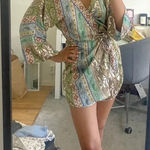 ZARA Satin printed Shorts Romper Photo 0