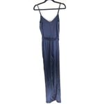 L'Agence Camisole Jumpsuit Silk Striped Belted Navy Blue Purple Size 2 Photo 3