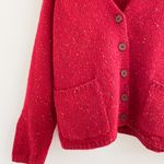 The Limited Vintage 90s 100% Wool Red Speckled Confetti Cardigan Photo 2