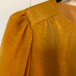 ASTR the Label Mustard Yellow Ruched Puff Sleeve Blouse, Women’s Small Photo 6