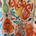 Christian Siriano Linen Blend Balloon Batik Pants Orange Aqua White Size SMALL Photo 2