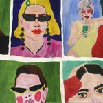 ZARA Natacha Paschal High Waister Biker Short, Artistic Print, Size S, EUC Photo 5