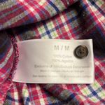 Eddie Bauer  Women’s flannel long sleeve button up shirt blue purple pink Size M Photo 5