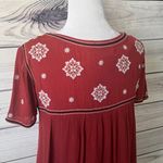 Abercrombie & Fitch Rust Orange-Red Embroidered Cutout Shift Dress Photo 8