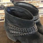 Jessica Simpson black suede Belted Leather ankle boots Women’s Size 8 Booties Photo 6