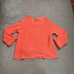 Free People La Brea Cotton V Neck Sweater Coral Orange Photo 4