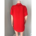 SECRET Sz 1 Womens RED Blouse Button Front Top RELAX EVERYDAY WEAR COMFORTABLE Photo 2