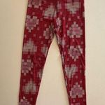 LuLaRoe Women’s One Size Valentine Heart Print Leggings, EUC Photo 0