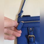 Nicole Miller Blue Silver Buckle Wristlet Bag Photo 3
