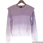 MONROW Revolve Purple Ombre Sweatshirt Top Ruffle Shoulder Cotton Size Large New Photo 1