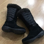 Lands' End Lands’ End Tall Black Suede Faux Fur Trimmed Boots Photo 0