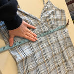 Old Navy Vintage Y2K  Cotton Stretch Blue Plaid Print Mini Dress Size 10 Photo 10