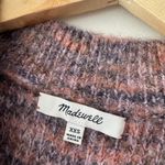 Madewell Space-Dyed Eaton Puff-Sleeve Pullover Sweater Marled Plum Wool Blend Photo 4