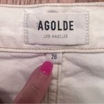 AGOLDE  High Rise Straight Leg 90's Button Fly Jeans White Size‎ 26 Photo 9