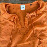 CAbi  Orange Sprinkle Size M Top Double Layer Chiffon Sleeveless V-Neck blouse Photo 5