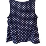 Lands’ End Sleeveless Navy Polka Dot Swim Top Sz 18W DD Blue Photo 1