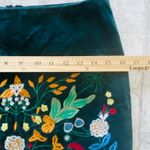 Simplee Boho Green Corduroy Embroidered High Waist Zippered Mini Skirt Cute L Size L Photo 4