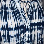 Crosby Blue & White Tie Dye Sleeveless Tie Front Lightweight Summer Rayon Top XL Photo 5