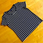 Tommy Hilfiger  Striped Scoop Embellished Neck T-Shirt, Navy, White, Size L Photo 2