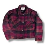 Woolrich Vintage 90s Cropped Red Plaid Jacket Made In USA Rugged Outdoorwear Photo 0