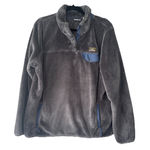 L.L. Bean Women's Grey Pullover Snap T Fuzzy Fleece Jacket Size XL Outdoors Gray Photo 0