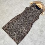 J.Crew Vegas Animal Leopard Print Sheath Dress Knee Length Bi-Stretch Cotton Photo 3