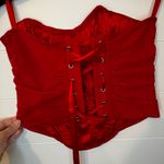 Red Ruched Strapless Corset Top Small Sexy Witchy WhimsyGoth Photo 2