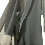 EUC Long sheer robe duster with embroidered lace cuffs medium Black Photo 3