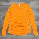 Athleta Pacifica Contoured Long Sleeve 1/4 Zip Thumbhole Run Swim Top Orange SP Photo 0