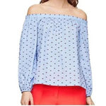 BCBGMAXAZRIA  | Daniela Off The Shoulder Blouse Back Slit Cotton Size Small S Photo 4