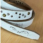 Ed Hardy VTG Y2K  Womens Belt White Leather Studded Thin Handmade Grunge Large Photo 1